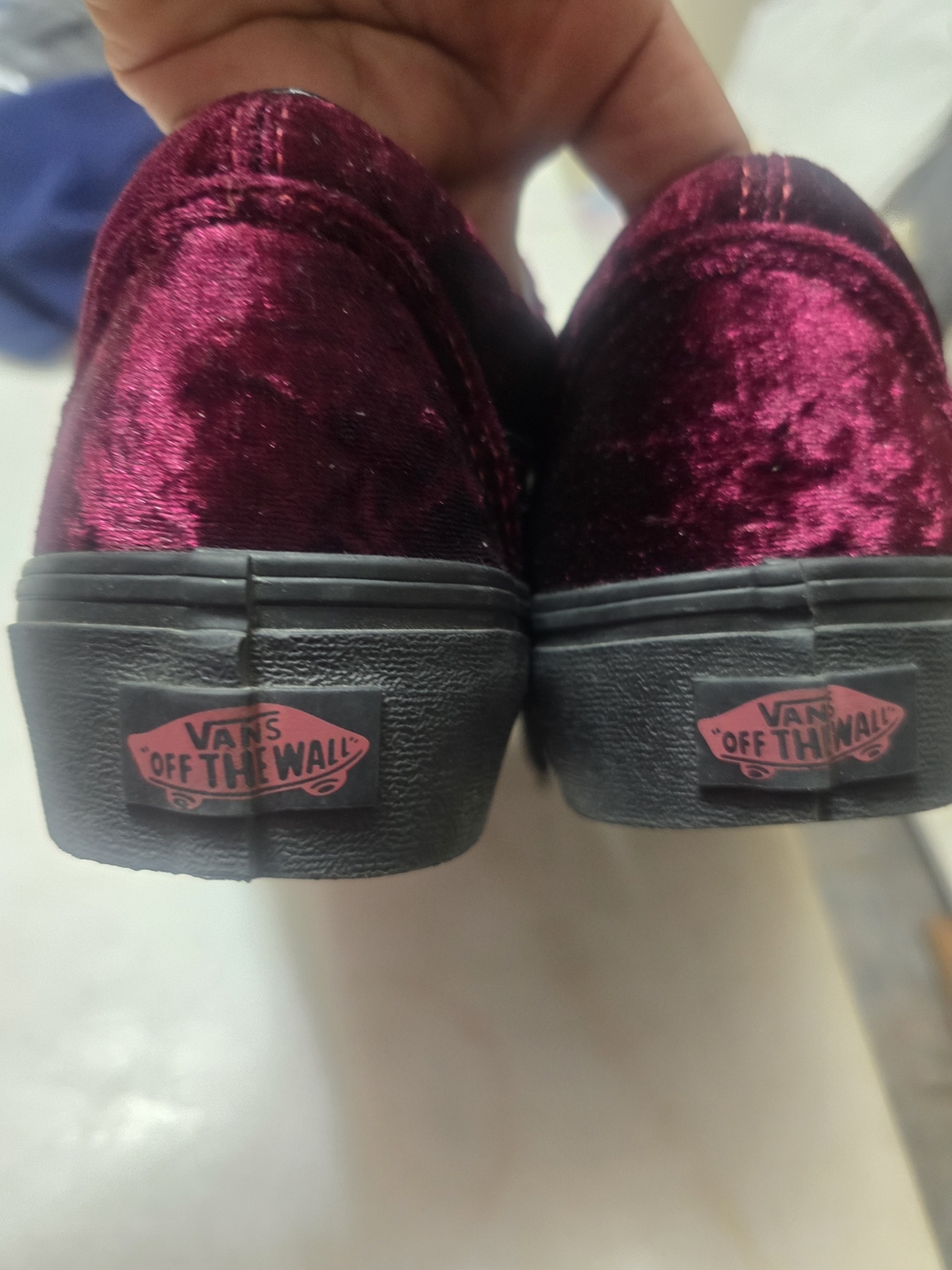 Vans Old Skool Platform Crushed Velvet Sneakers - Burnt Russet - Picture 6 of 9